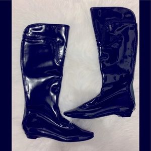 Elie Tahari “Black Laquer” Patent Leather Boots